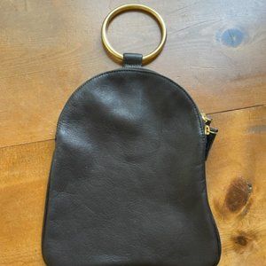 Black Leather Myers Collective Otaat Ring Bag